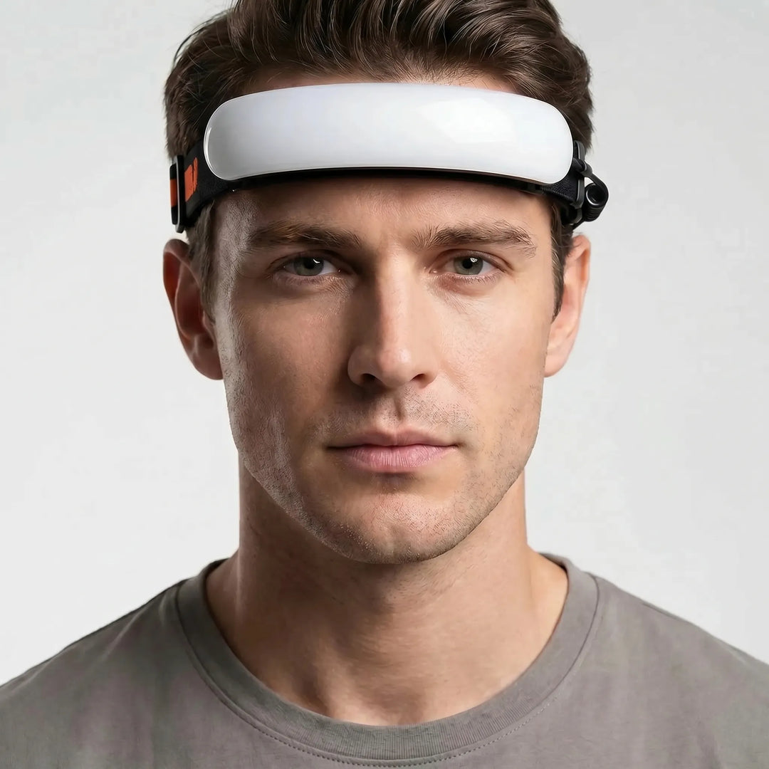 Hands-free wide-beam COB headlamp. Rechargeable for camping, hiking, fishing & emergency night vision outdoor use.