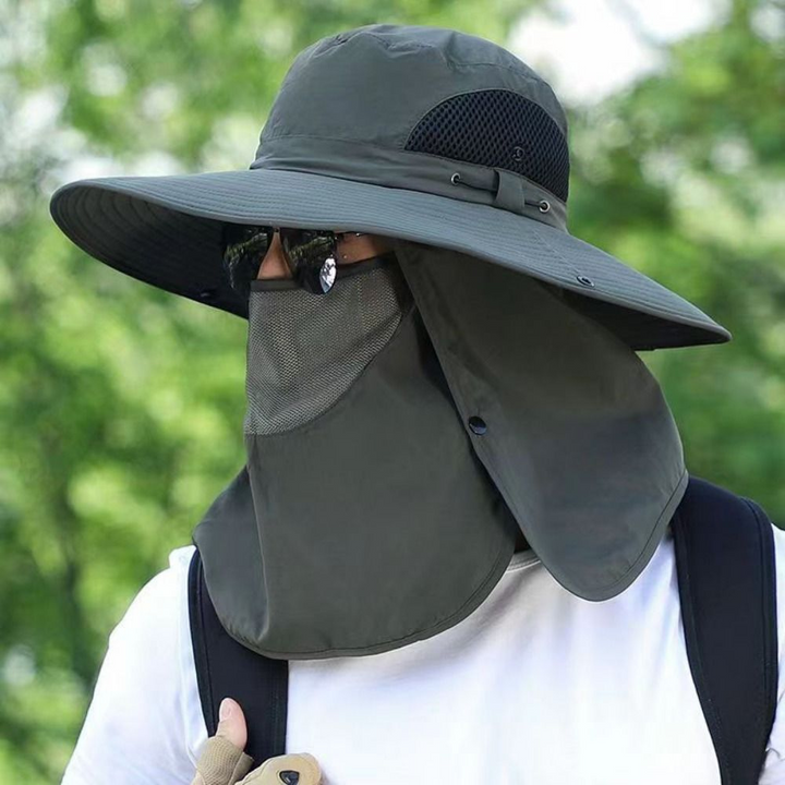 Breathable unisex wide brim hat with adjustable chin strap for ultimate sun protection.