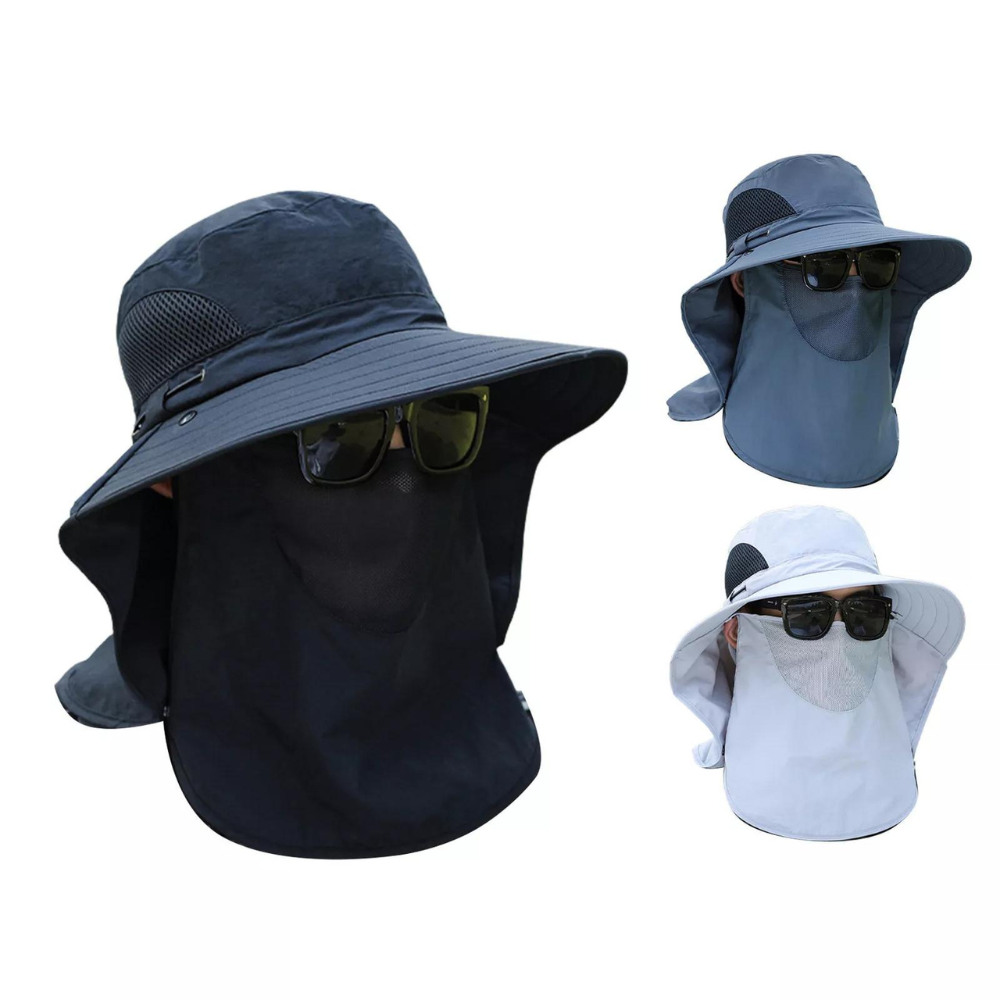 Durable wide brim sun protection hat, perfect for fishing, camping, or any outdoor activity.