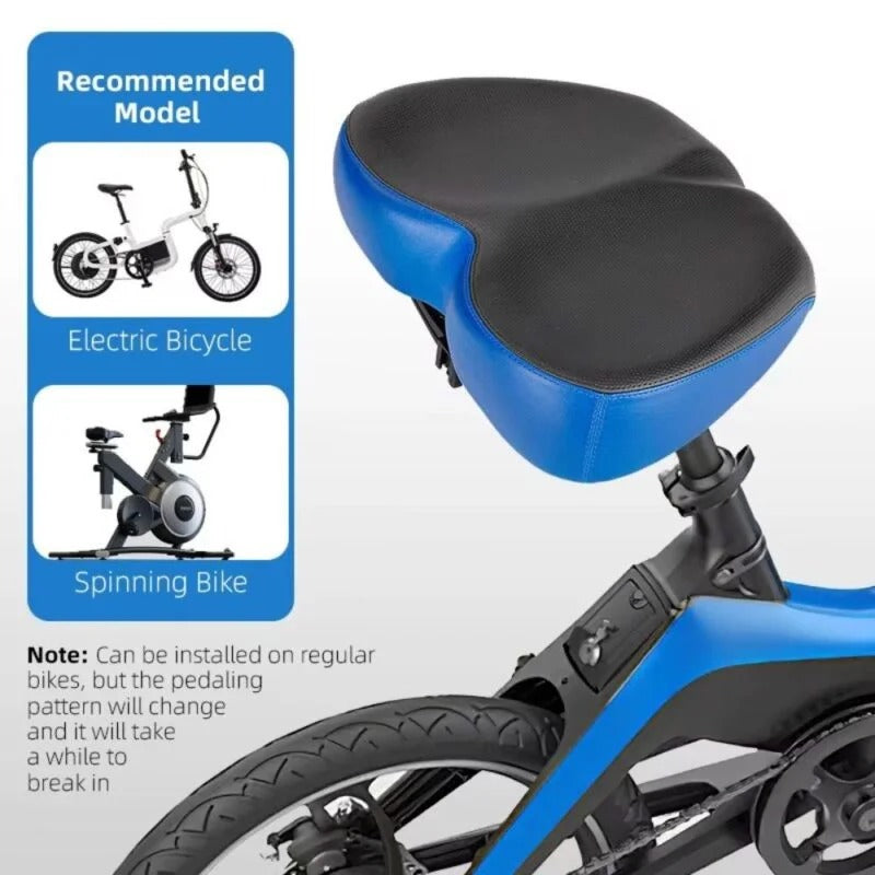 Cushioned comfort bike accessory: a wide, unisex saddle ensuring pain-free long-distance cycling.
