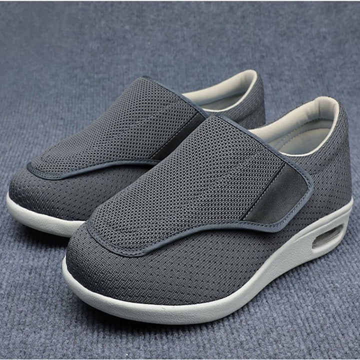 Adjustable wide fit shoes for diabetics, providing gentle support and foot care for swollen, tender feet.