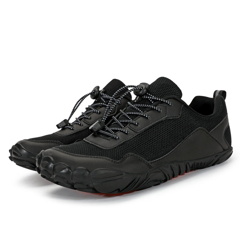 Unisex wide toe box orthopedic hiking shoes for natural fit & comfort on trails.