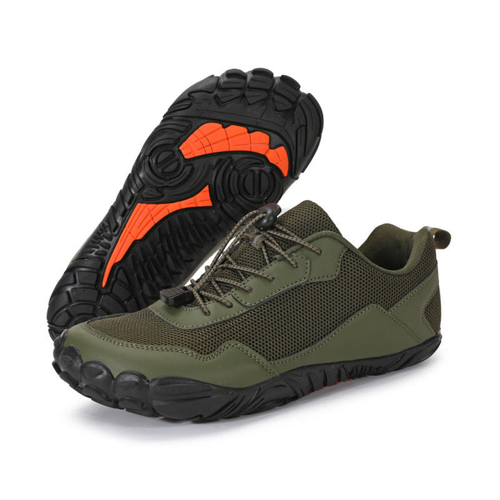Adventure-ready unisex hiking shoes with wide toe box, orthopedic support & natural fit for trails.