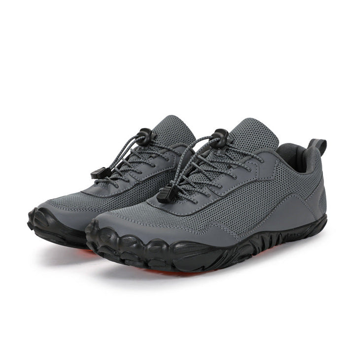 Zero drop orthopedic hiking shoes for natural movement, wide toe box comfort, and trail adventures.