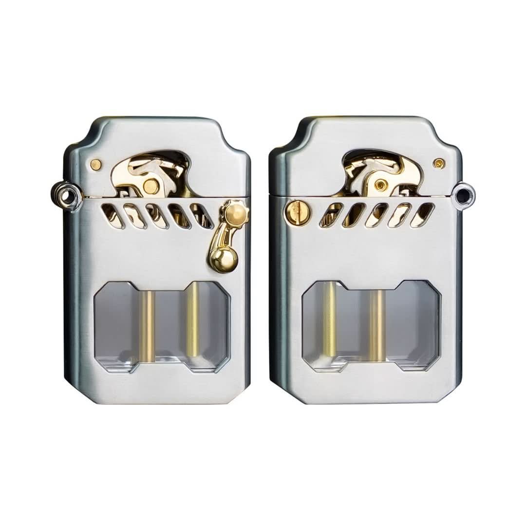 Unique unisex mechanical gear lighter. Stylish metal design, windproof for reliable outdoor ignition.