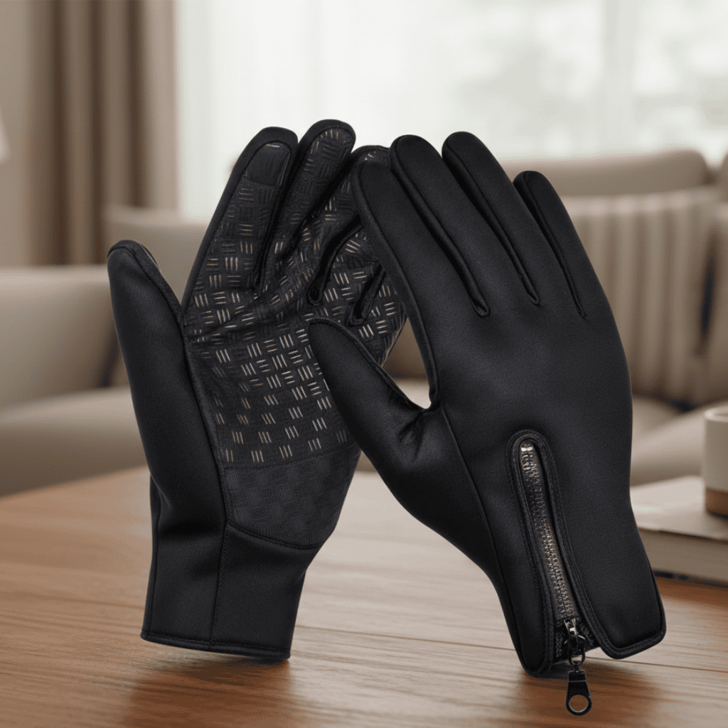 Unisex windproof touchscreen gloves for warmth & device use. Ideal for winter, cycling, running.