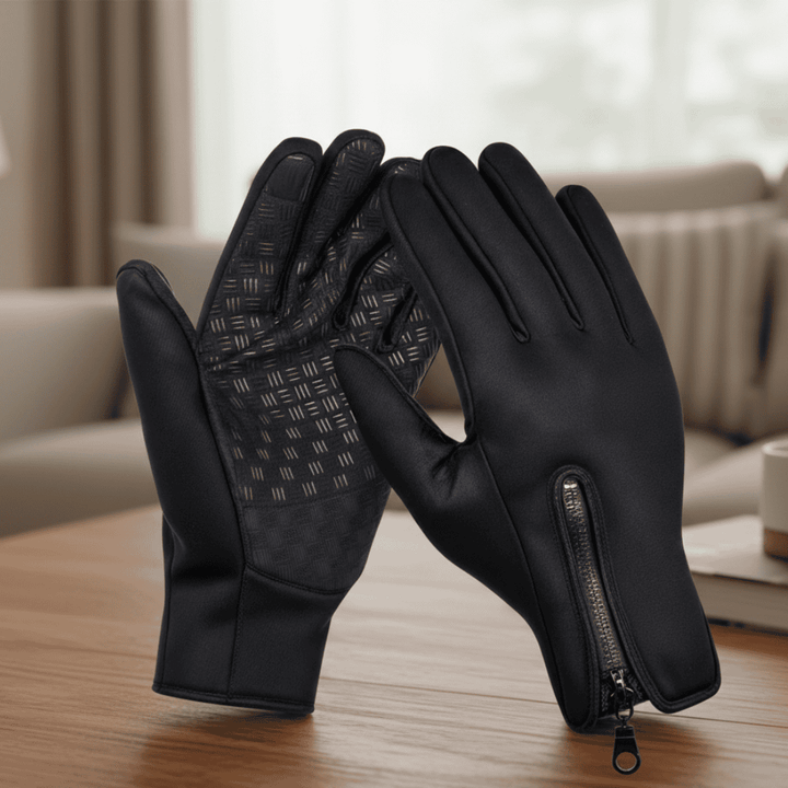 Unisex windproof touchscreen gloves for warmth & device use. Ideal for winter, cycling, running.