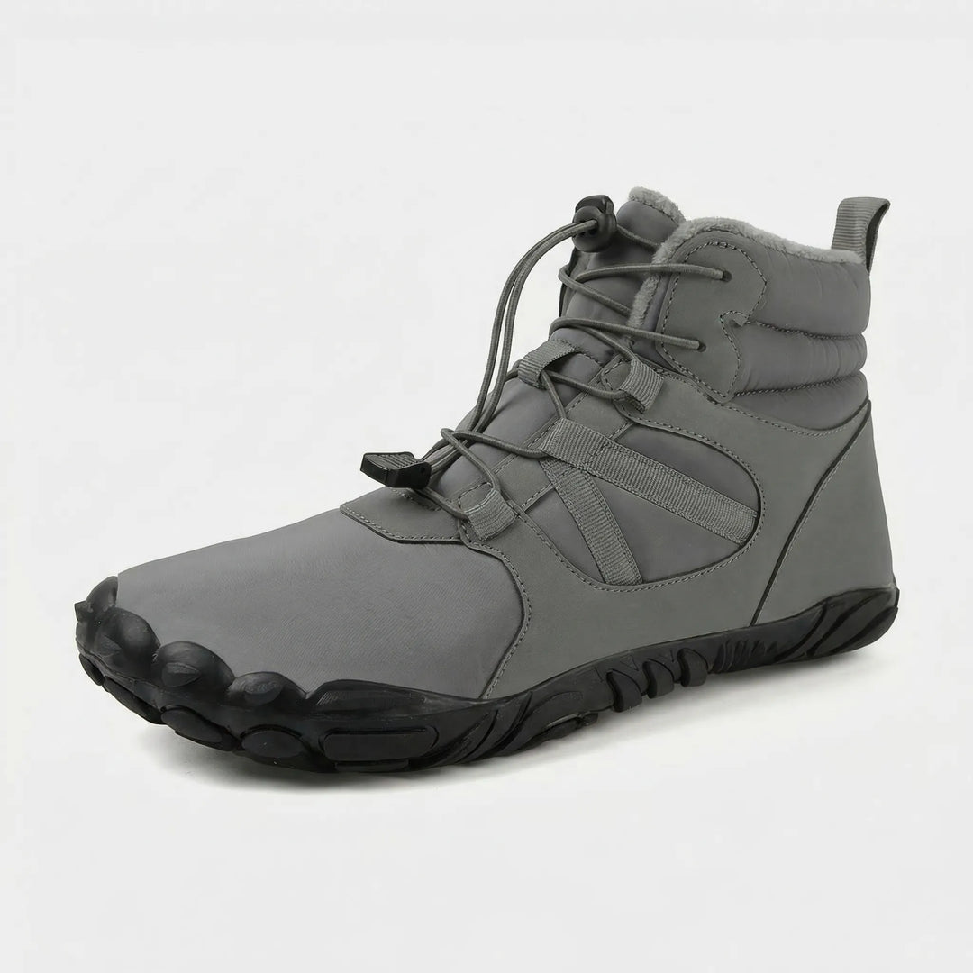 Promote natural foot movement with these unisex flexible sole barefoot winter boots, fleece-lined.