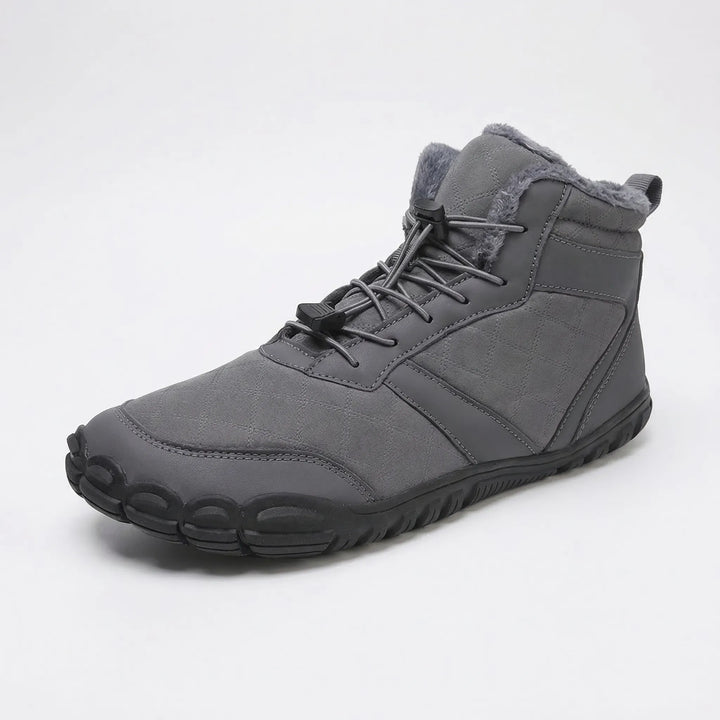 Stylish unisex barefoot ankle boots for winter, perfect for outdoor activities & natural movement.