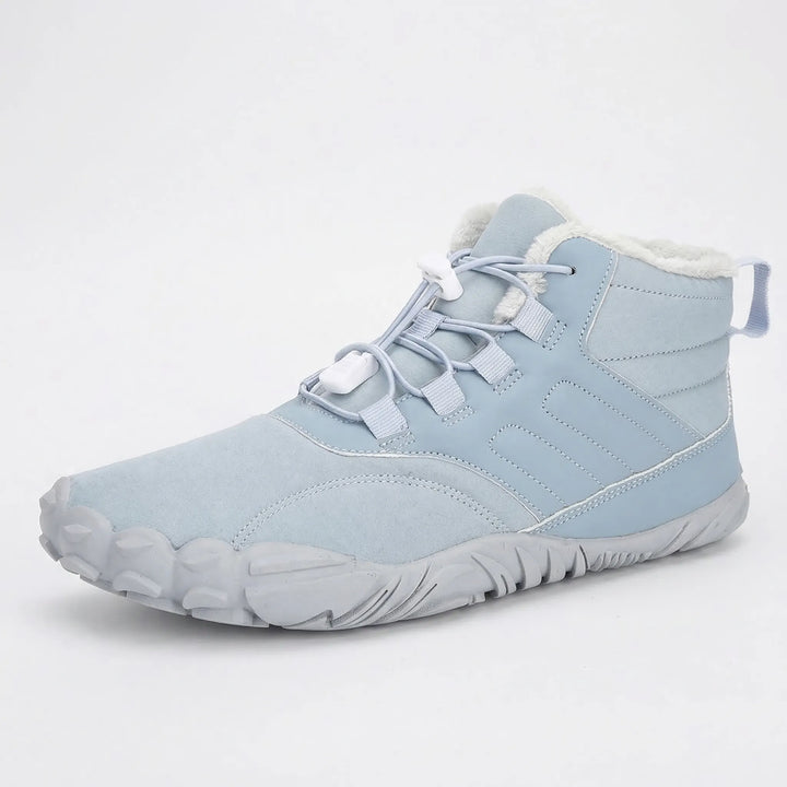 Explore trails in comfort with water-repellent unisex barefoot hiking boots with superior traction.