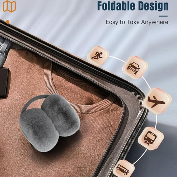 Black winter ear warmers with Bluetooth connectivity, ideal for staying warm while enjoying audio outdoors.