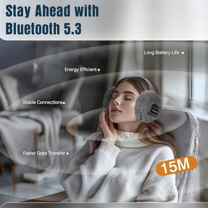 Unisex CozyGrooves audio ear warmers, a blend of winter accessory and wireless headphone for active lifestyles.