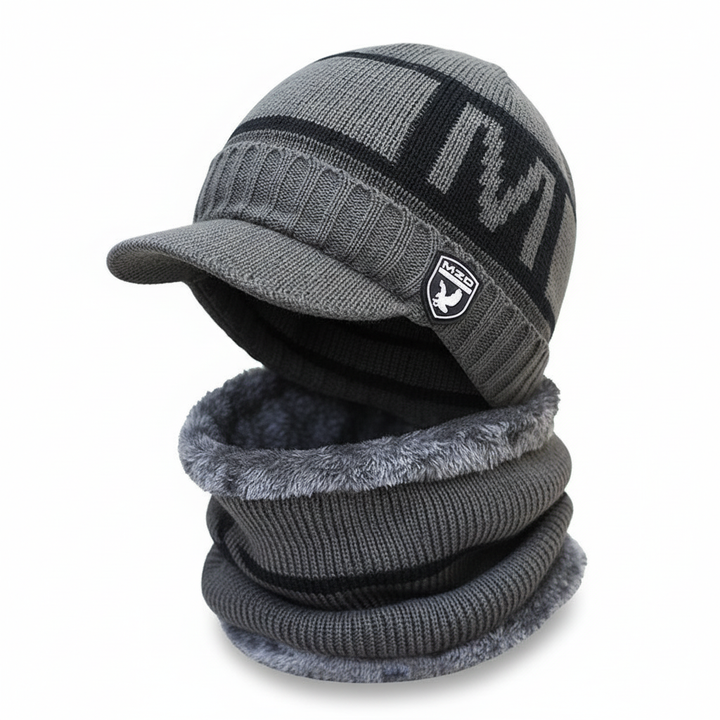 Comfortable unisex winter cap with flexible face shield for outdoor use.