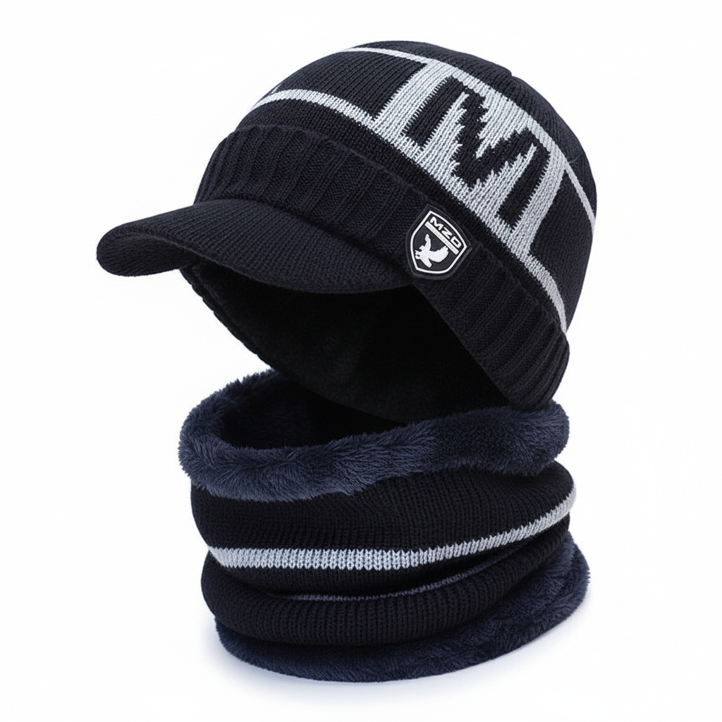 Unisex winter hat, offering superior cold defense with integrated face guard.
