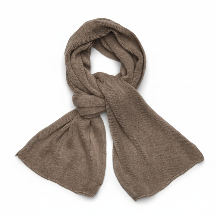 Folded warm cashmere scarf in a vibrant red, a cozy winter wrap and fashionable statement piece