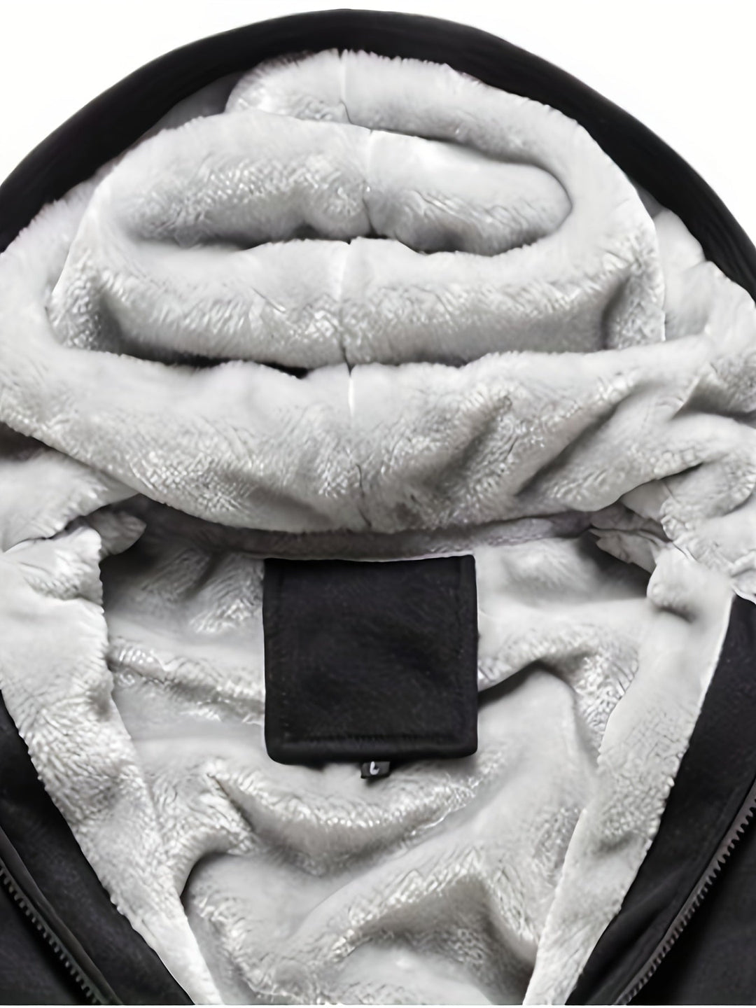 Modern unisex hooded winter jacket, color block design, warm fleece for all outdoor activities.