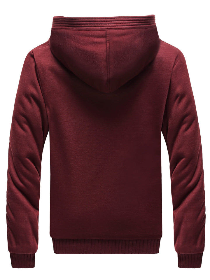 Premium color block hooded winter jacket, unisex & warm fleece for ultimate comfort and style.