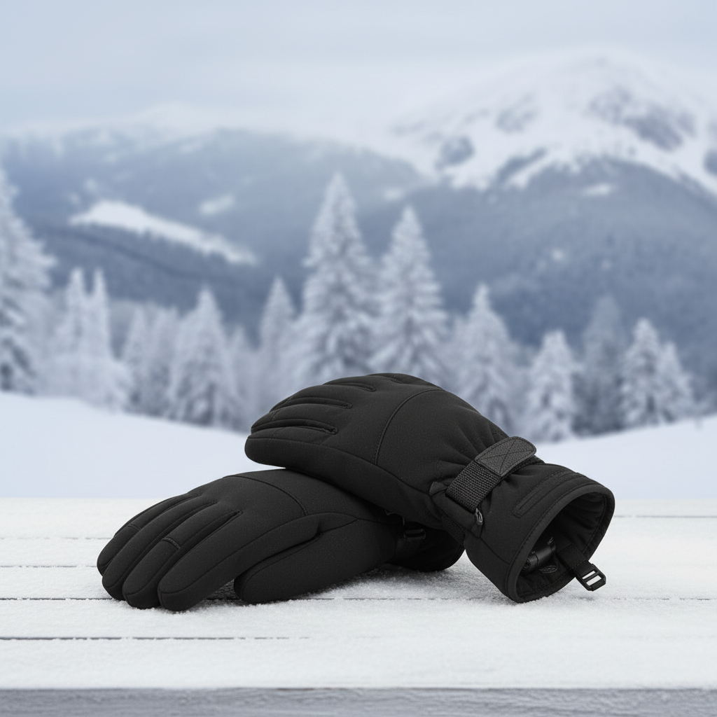 Unisex Winter Heated Gloves, black, designed for cold weather protection and warmth
