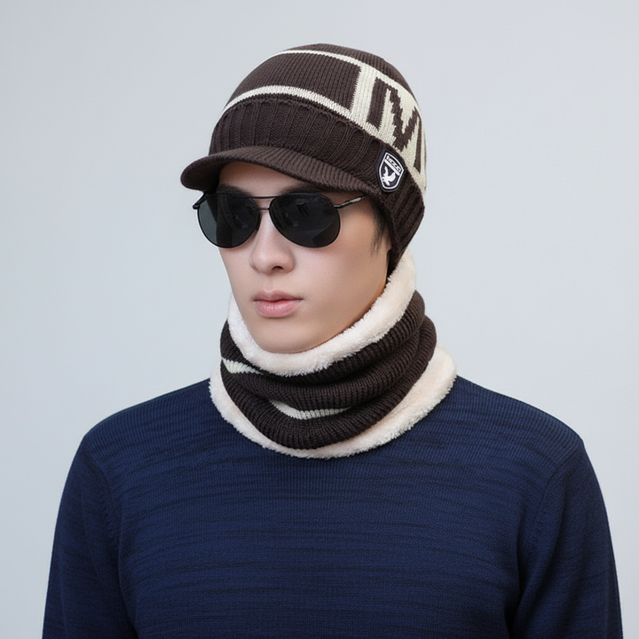 Seamless knit balaclava, integrated sun visor, unisex winter accessory