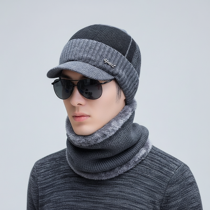 Motorcycle knit balaclava, integrated visor, windproof, unisex