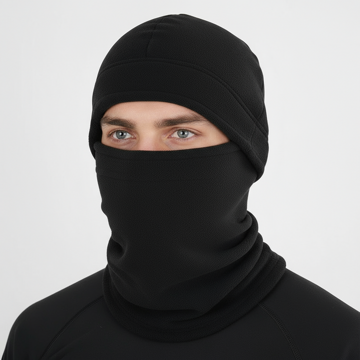 Winter warm neck warmer gaiter, black, for men & women, outdoor accessory