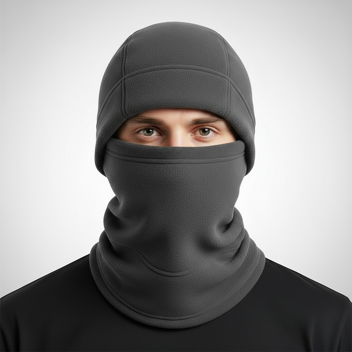 Unisex black winter gaiter, ideal for outdoor activities, polyester
