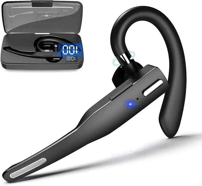 Bluetooth 5.1 noise cancelling headset, ideal for truckers & office. Long battery life, comfortable hands-free.