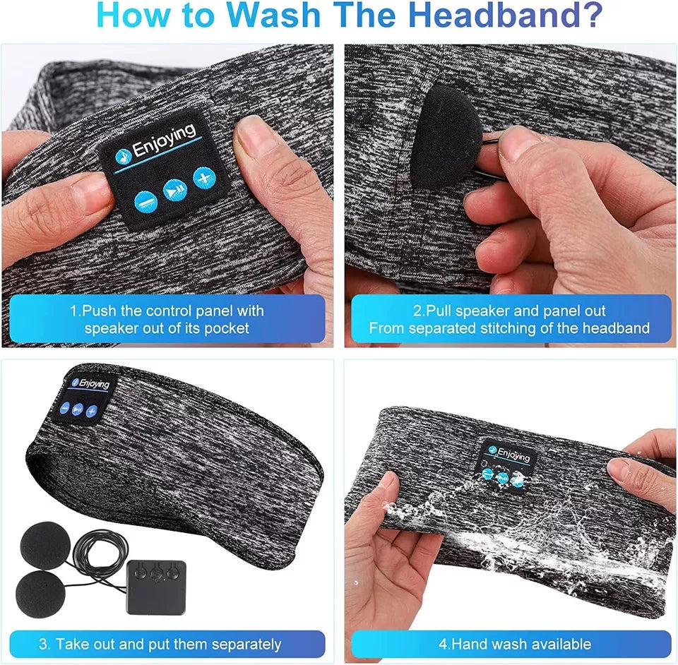 Soft, breathable unisex wireless headband headphones for superior comfort during sleep, yoga, or light exercise.