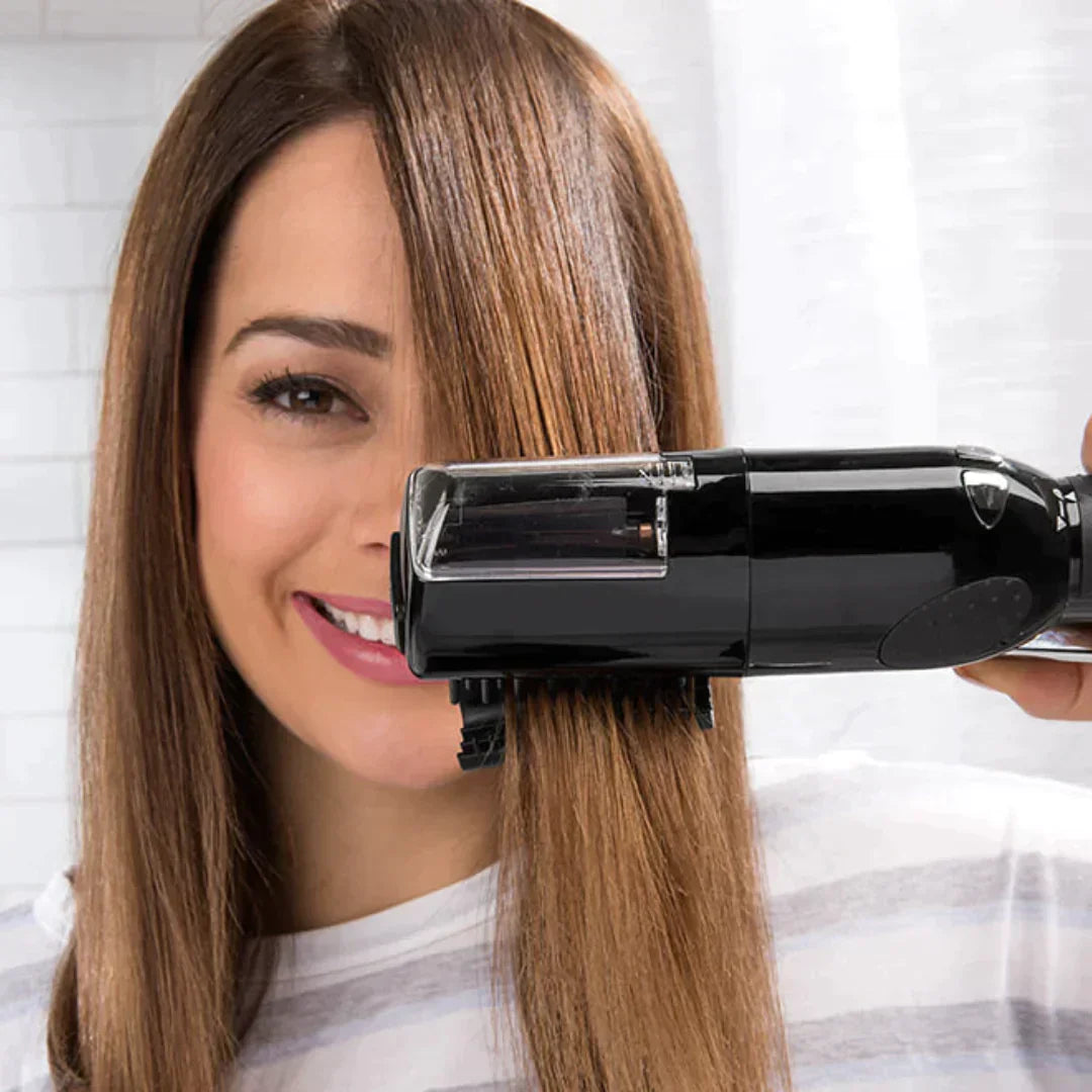 Unisex wireless split end hair trimmer for smooth, healthy strands. Cordless haircare tool for damaged hair repair.