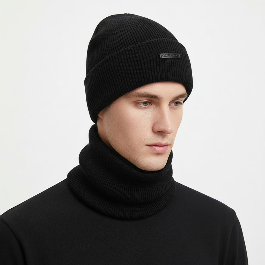 Stylish unisex wool blend hat and matching scarf, essential cold weather accessories