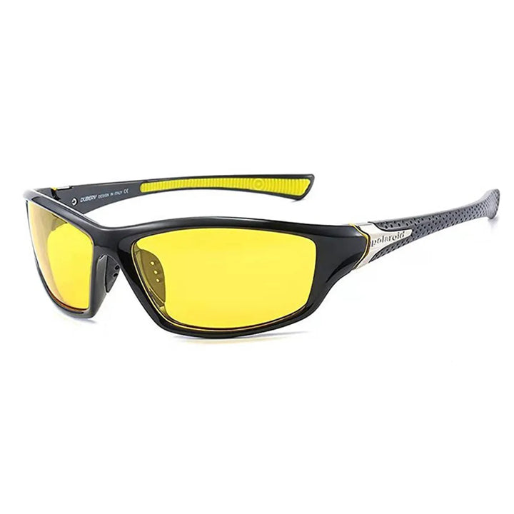 Protect your eyes with yellow unisex polarized sunglasses, modern and featuring UV400 protection.