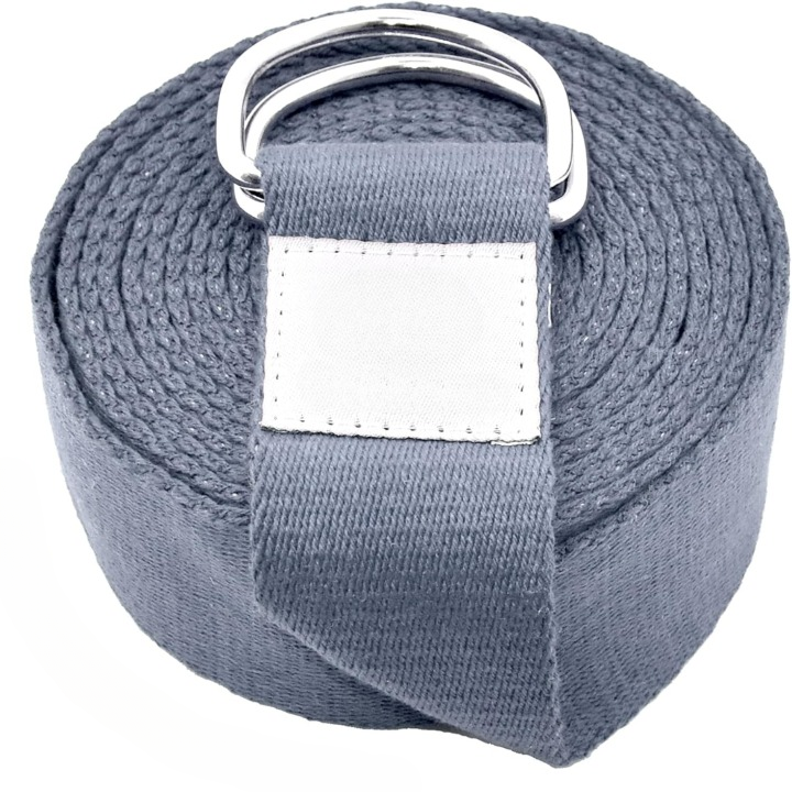 Unisex yoga band with adjustable D-ring buckle, perfect for enhanced flexibility and stretching exercises.