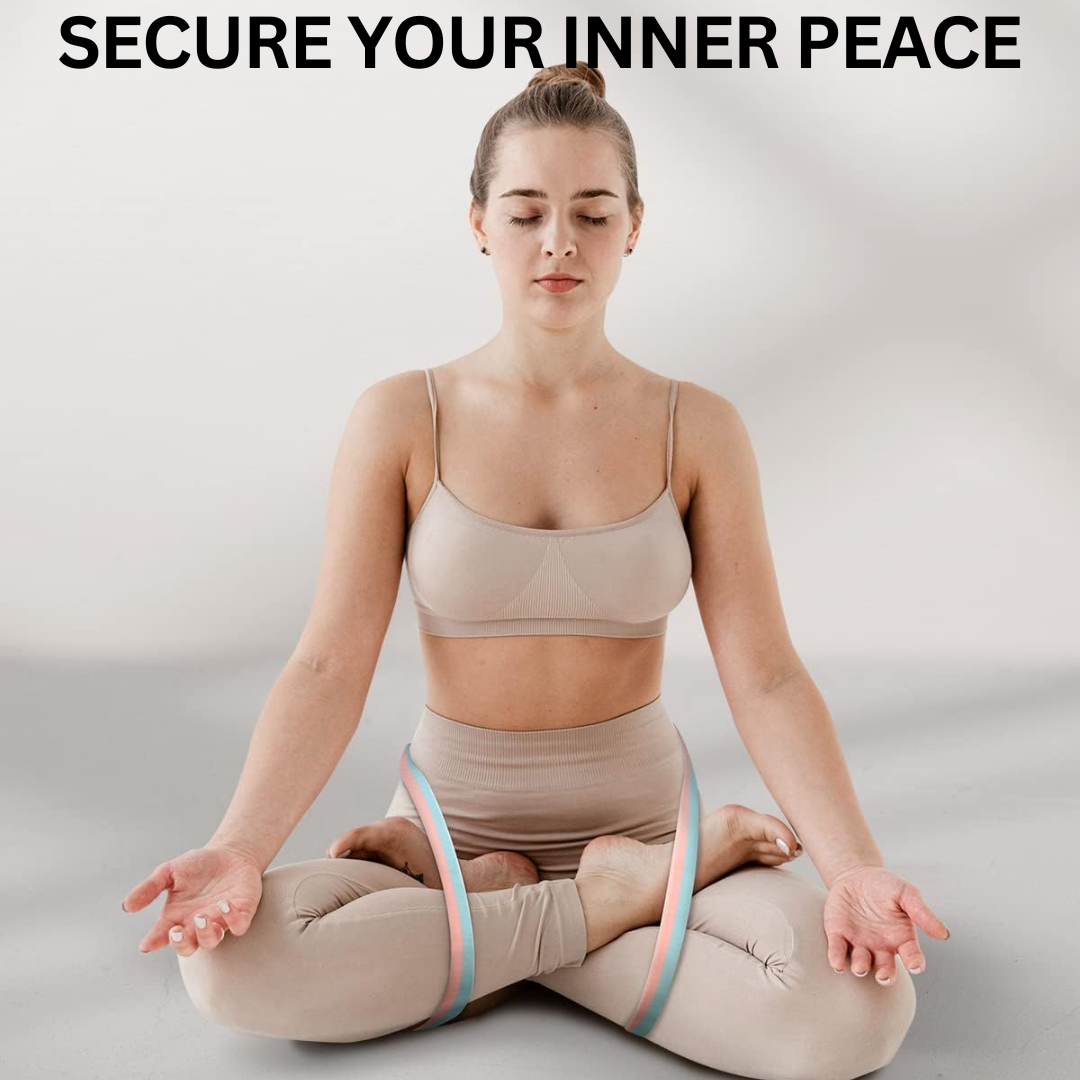 Pilates yoga band with D-ring buckle. Durable exercise strap for stretching and improving flexibility.