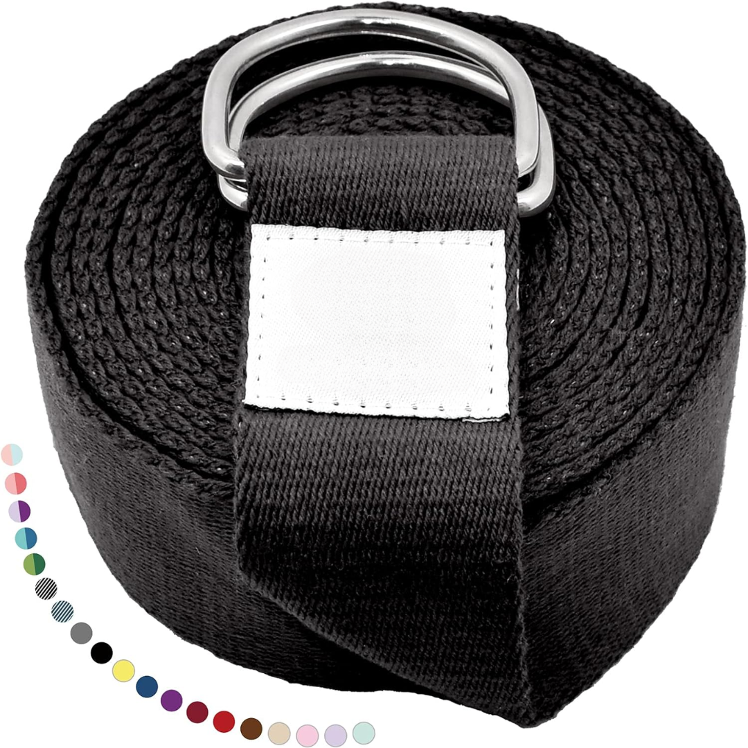 Enhance flexibility with this unisex yoga stretch strap. Adjustable D-ring buckle for secure and effective workouts.