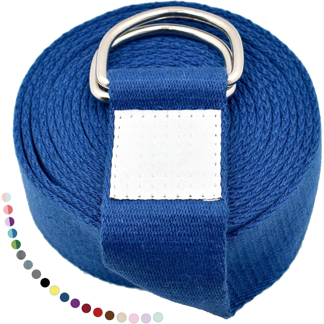 Fitness accessory: Yoga band with D-ring buckle for stretching, improving flexibility, and exercise.