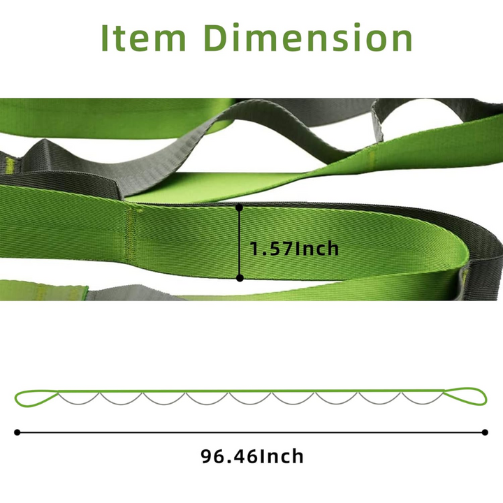 Improve flexibility & range of motion with this 12-loop yoga stretch band. Ideal for rehabilitation & workout.