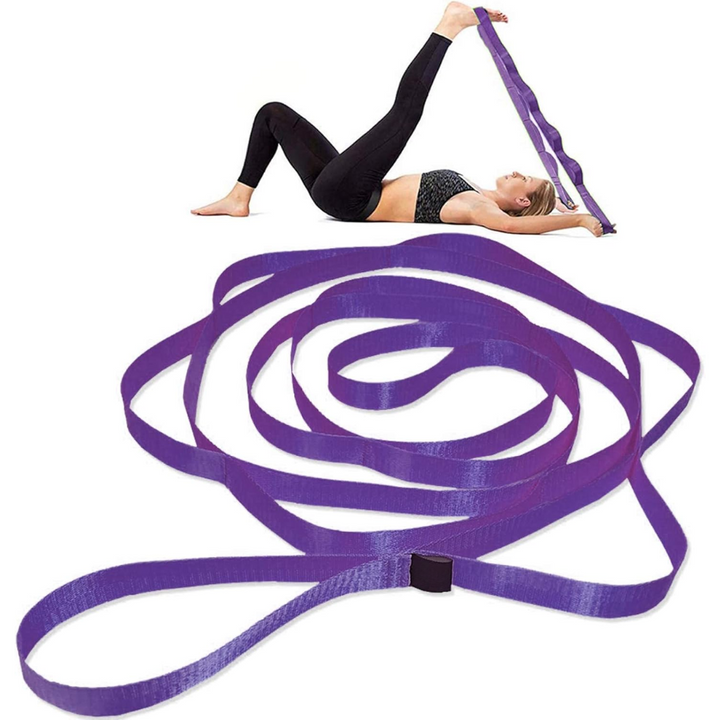 Versatile 12-loop yoga stretch band for fitness, pilates, and enhancing overall body flexibility & strength.