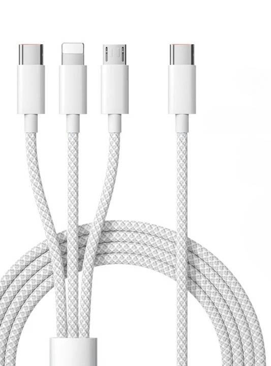 Essential phone accessory: a universal 3-in-1 100W fast charging braided cable