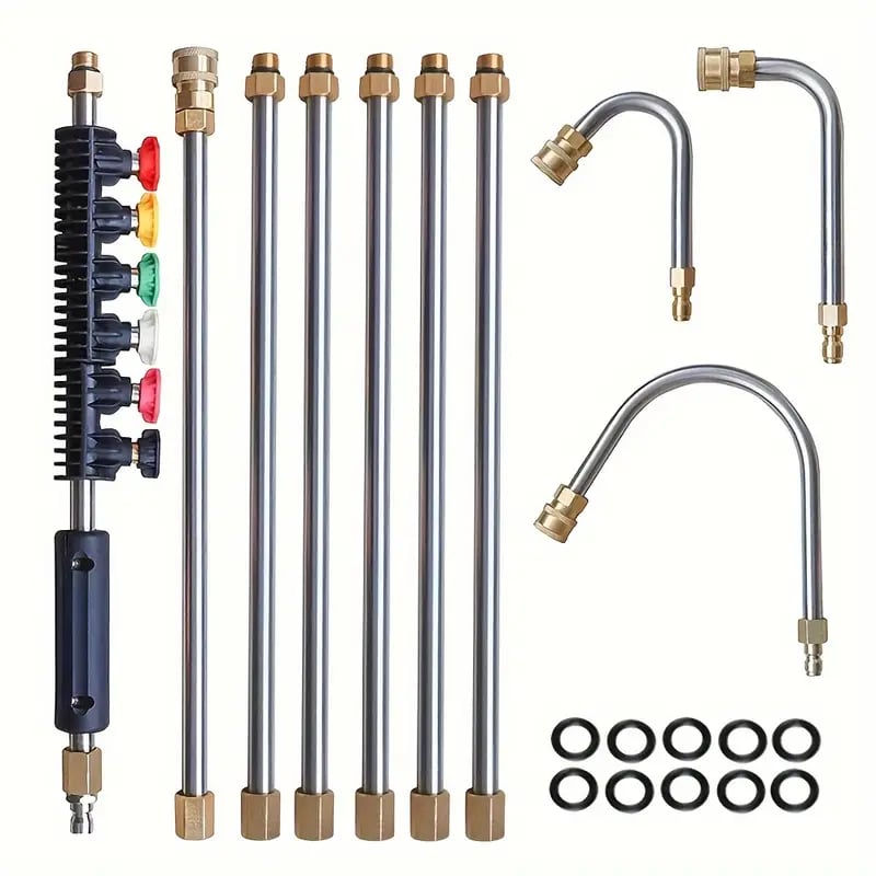 High-pressure telescoping extension wand for roof cleaning, gutter cleaner, and hard-to-reach outdoor areas.