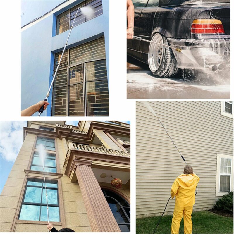 Versatile cleaning tool: 4000 PSI telescoping pressure washer wand for fences, driveways & general outdoor use.