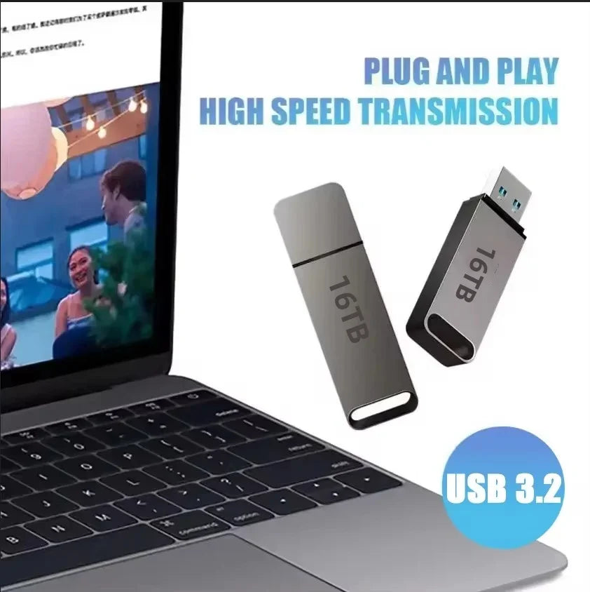 Durable USB 3.2 flash drive, 4TB capacity, waterproof & shockproof for secure data storage.