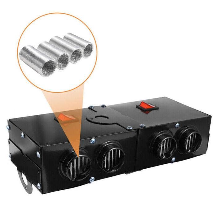 Portable 12V vehicle defroster & windshield defogger for clear winter driving vision.