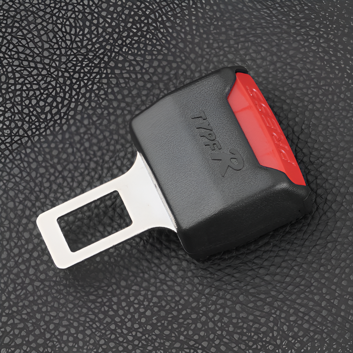 Easy install universal black seat belt extender, a convenient car accessory for enhanced passenger comfort & safety.