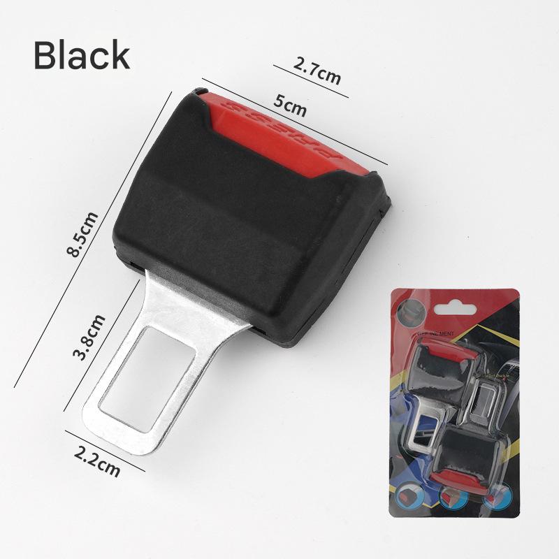 New black universal car seat belt extender, ensuring enhanced comfort & safety for auto passengers. Easy install accessory.