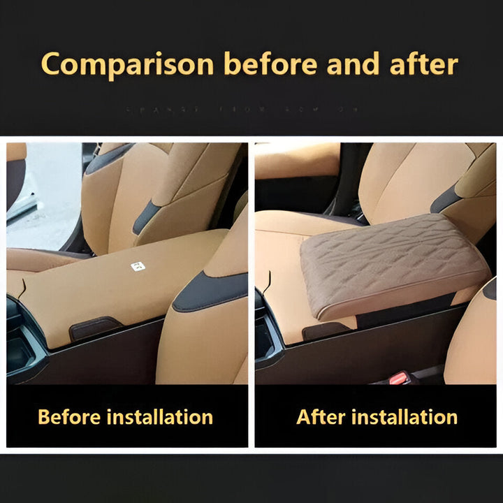 Soft memory foam car console pad with durable leather exterior. Universal vehicle accessory for ultimate driving comfort.