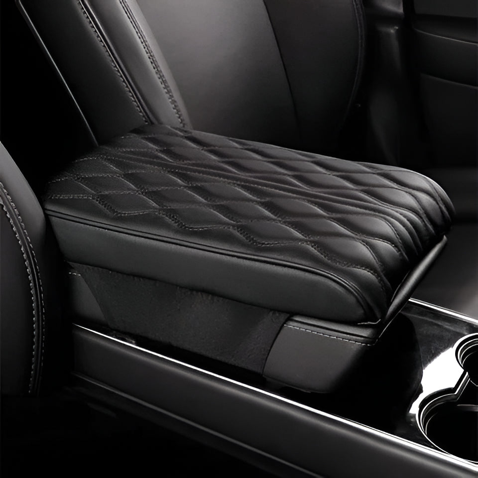 Auto upgrade: Universal leather memory foam armrest pad. Protects car console, provides ergonomic support & comfort.