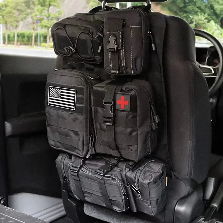 Universal car backseat organizer with multi-pocket storage for vehicles, keeps auto interior tidy.