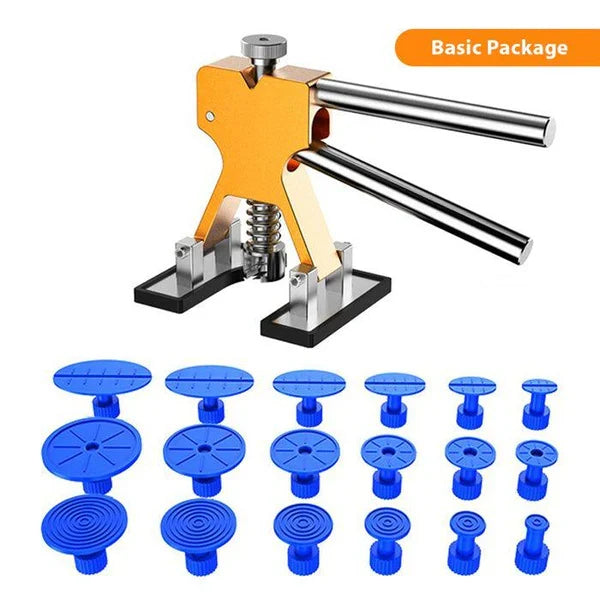 Automotive dent repair kit for cars. Paintless remover tool for auto body maintenance & DIY fixes.