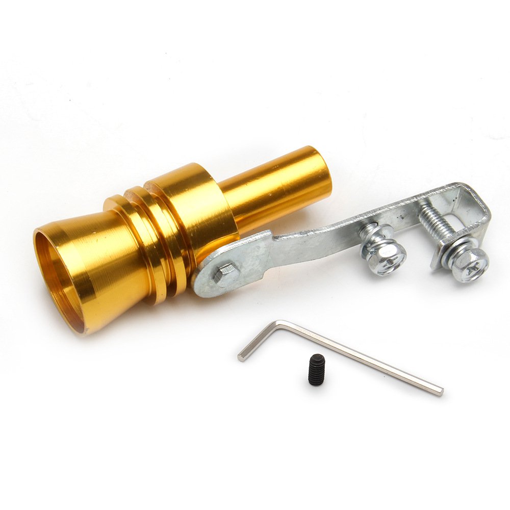 Sporty exhaust whistle generates realistic turbo sound. Universal fit for cars, motorcycles, & SUVs. Vehicle sound amplifier.