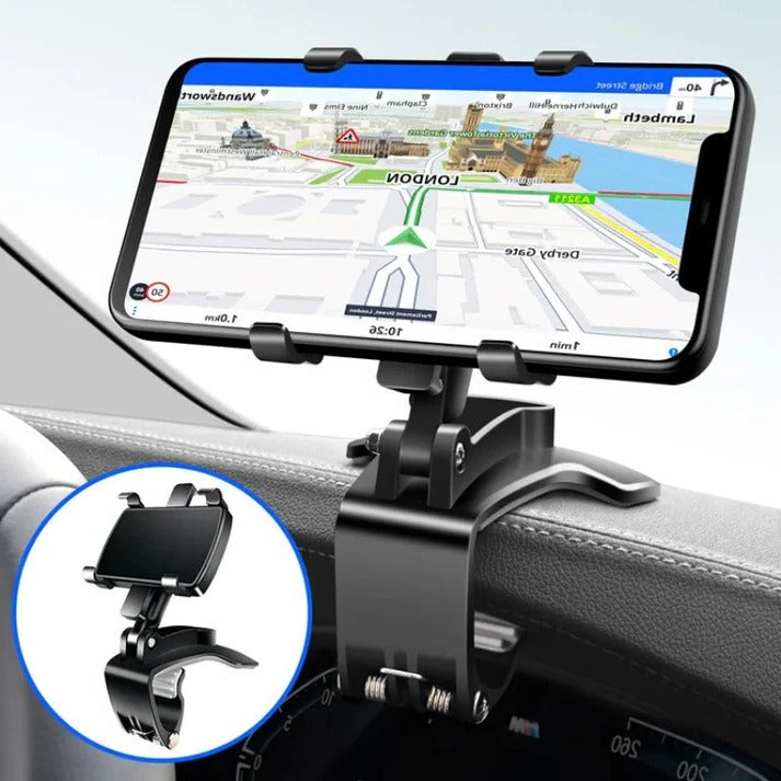 Universal car phone holder for safe, hands-free driving. Secure smartphone dashboard mount with 360 rotation.